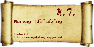 Murvay Tétény névjegykártya